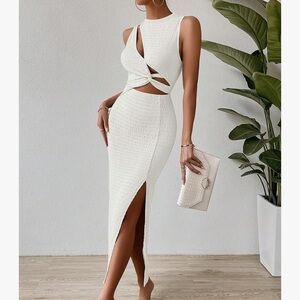 Sexy White Cut Out Dress